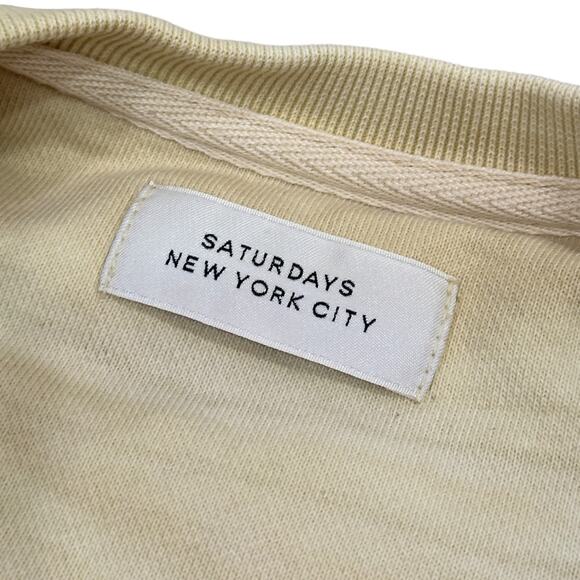 Saturdays NYC Bowery Miller Standard Embroidered Goldenrod Sweatshirt - Picture 4 of 4